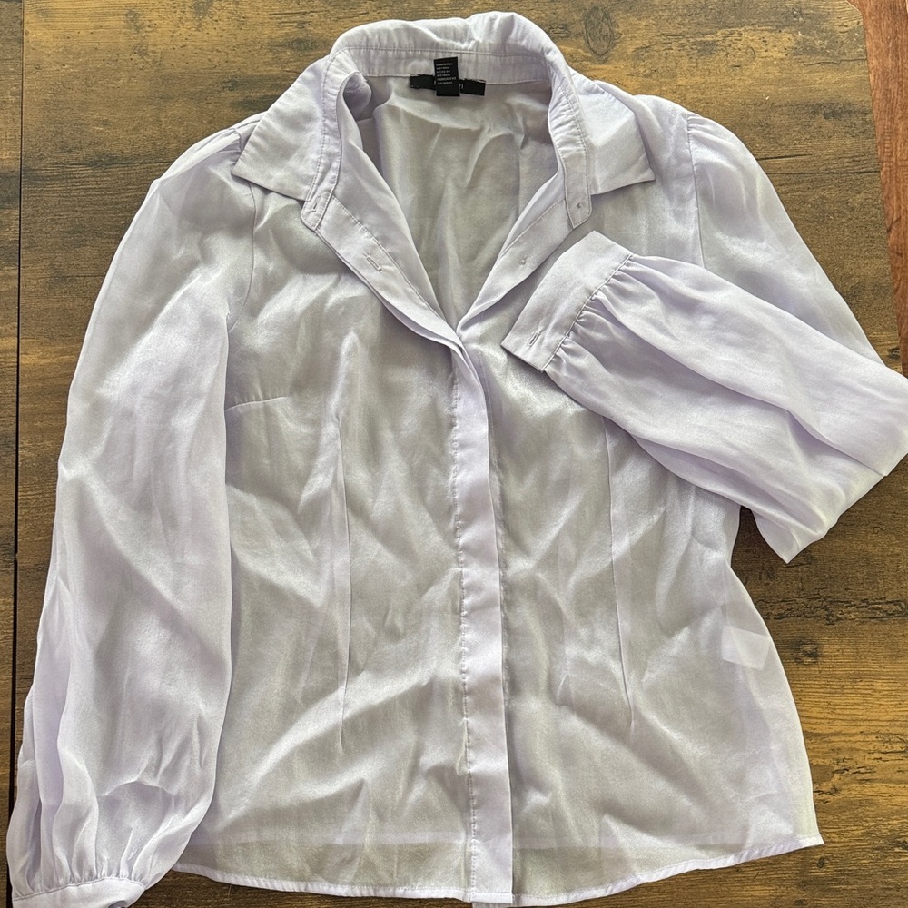 Sheer lavender blouse